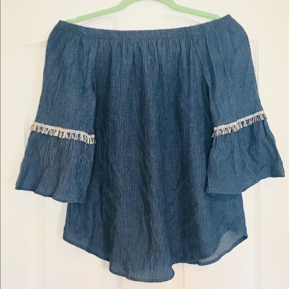 Off the shoulder denim top